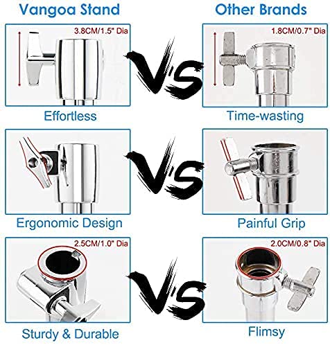 vangoa Snare-Ständer, Snare Stand, Höhe Einstellbar 46 65cm,Handpan ständer mit TragetascheBreite,Stufenlose höhen neigungsverstellung,Doppelstrebig Stativ, Gummifüße