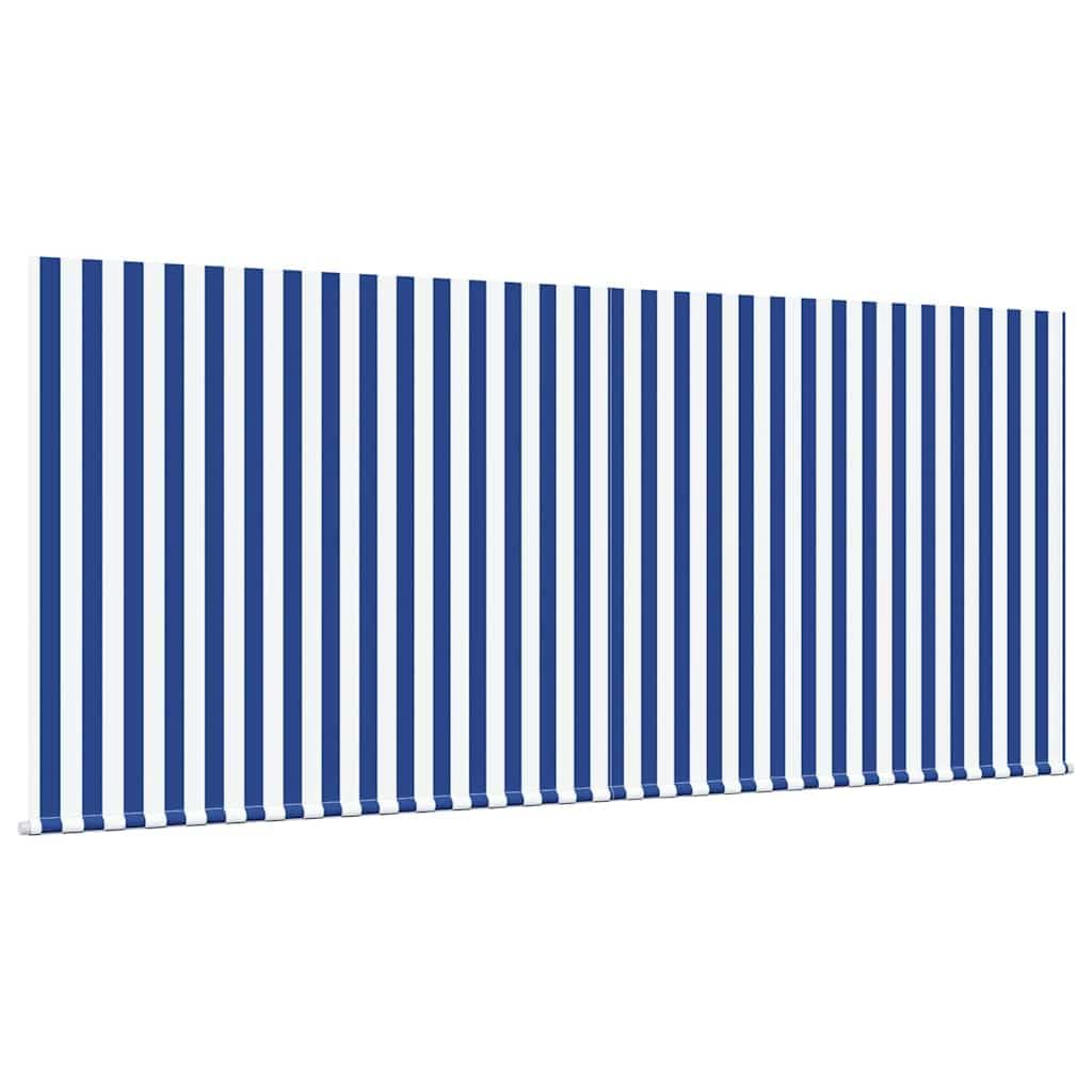 Toldo retráctil azul blanco 300 x 250 cm con mando a distancia, toldo de poliéster y aluminio resistente a la intemperie para terraza jardín, protección solar ajustable, duradero