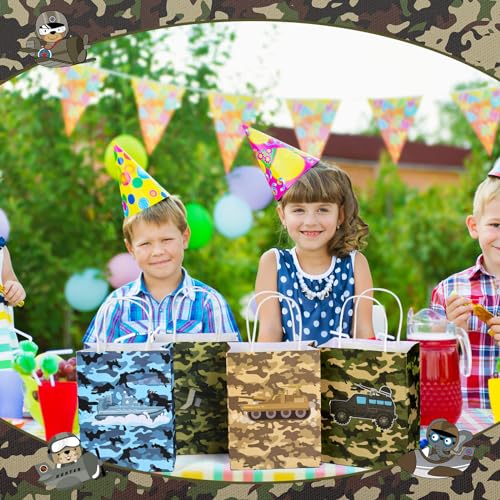 Bolsome BLS-24PCS-CAMO-GIFT-BAGS-001 24Pack Camo Paper Gift Bags Camouflage Design Goodie Bags thumb #4