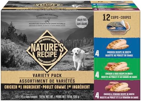 Nature’s Recipe Chicken, Chicken & Duck, Chicken & Venison Wet Dog Food Variety Pack 936 g 12 pk