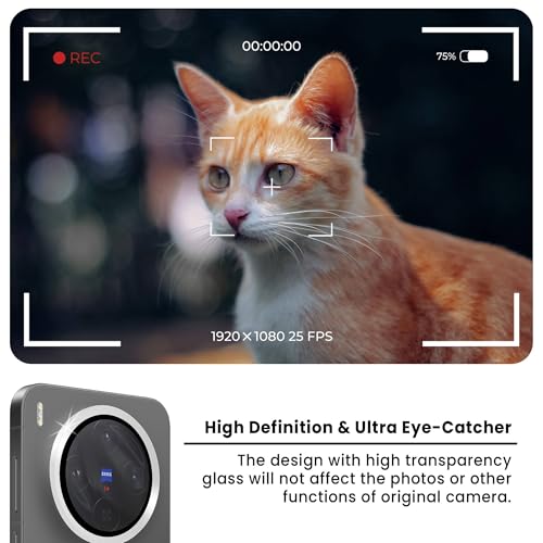 Image of FIRST MART Silver Camera Ring Guard Protector for Vivo X300 | Tempered Glass with Metal Alloy Rings, HD Clear, Scratch Resistant, Case-Friendly | Pack of 1