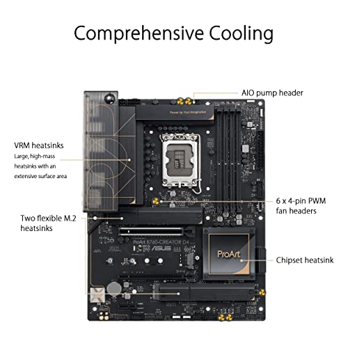 Image of ASUS ProArt B760-CREATOR D4 Intel LGA 1700(13th and 12th Gen) ATX Content Creator Motherboard,DDR4,PCIe 5.0,3xM.2 Slots,2.5 Gb &1Gb LAN,Front USB 3.2 Gen 2x2 Type-C,Thunderbolt(USB4) Header