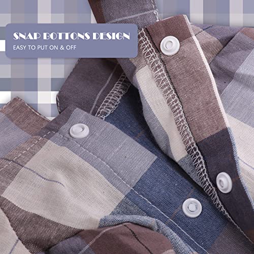 Dog Shirt, Plaid Dog Clothes Boy Girl Outfit with Bow Tie, Casual Cozy Cat Shirt Clothes Tee, Breathable Pet Apparel Polo Puppy T-Shirt, Spring Fashion Coat for Small Medium Dogs, XL - Image 4