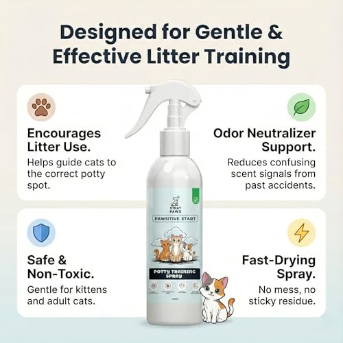 Image of Pawsitive Start Potty Training Spray for Cats | Dual-Action Litter Attractant & Scent Reset Formula | Natural Bio-Scent Aid for Kittens & Senior Cats | Fast-Drying, Non-Staining | 200ml