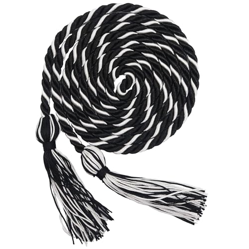 Image of GraduationMall Graduation Honor Cord 68 inch Blackwhite
