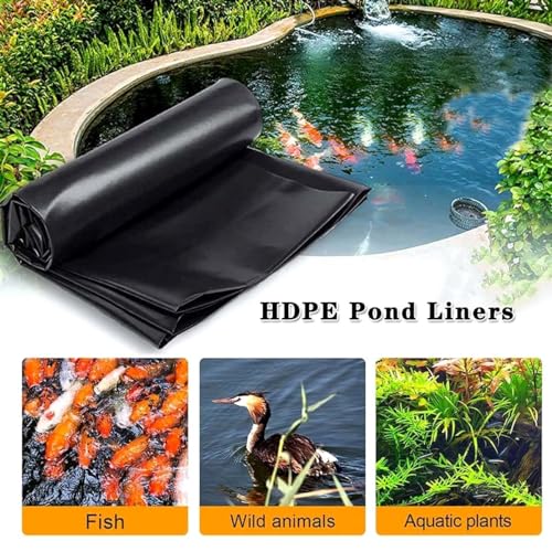 Bâche de bassin élastique en PEHD noir 3x12m pour réparer et étancher un bassin