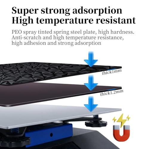 Qukaim Print Build Plate 3D Printer Flexible Build Plate, Double-Sided PEO PEI Heated Bed with Magnetic Plate for Bambu Lab X1 P1P, 235x235mm, 3D Printing Accessories – Bild 4