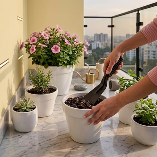 Image of Zamia Gardening Tools Kit, Set of 5, Khurpi, Gloves, Trowel & More