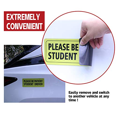 image for JUSTTOP Student Driver Magnet Safety Sign, 9 X 3.5 inch Car Vehicle Re