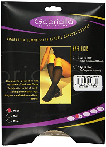 Image of GABRIALLA Microfiber Graduated Compression Open Toe Knee High Stockings (25-35 mmHg) H-304 3 Pack