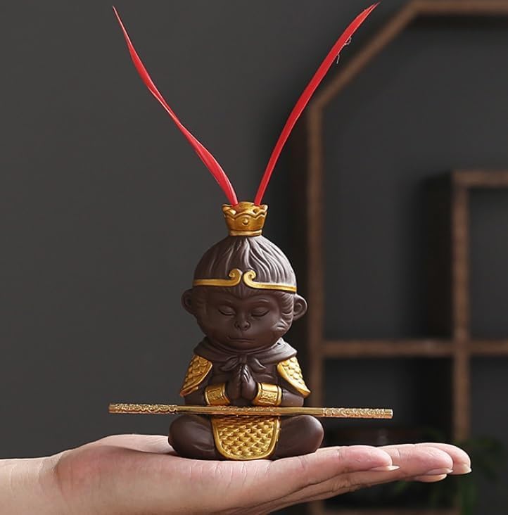 Estatua de Mono Rey hecha a mano de 4.6 pulgadas miniatura 4