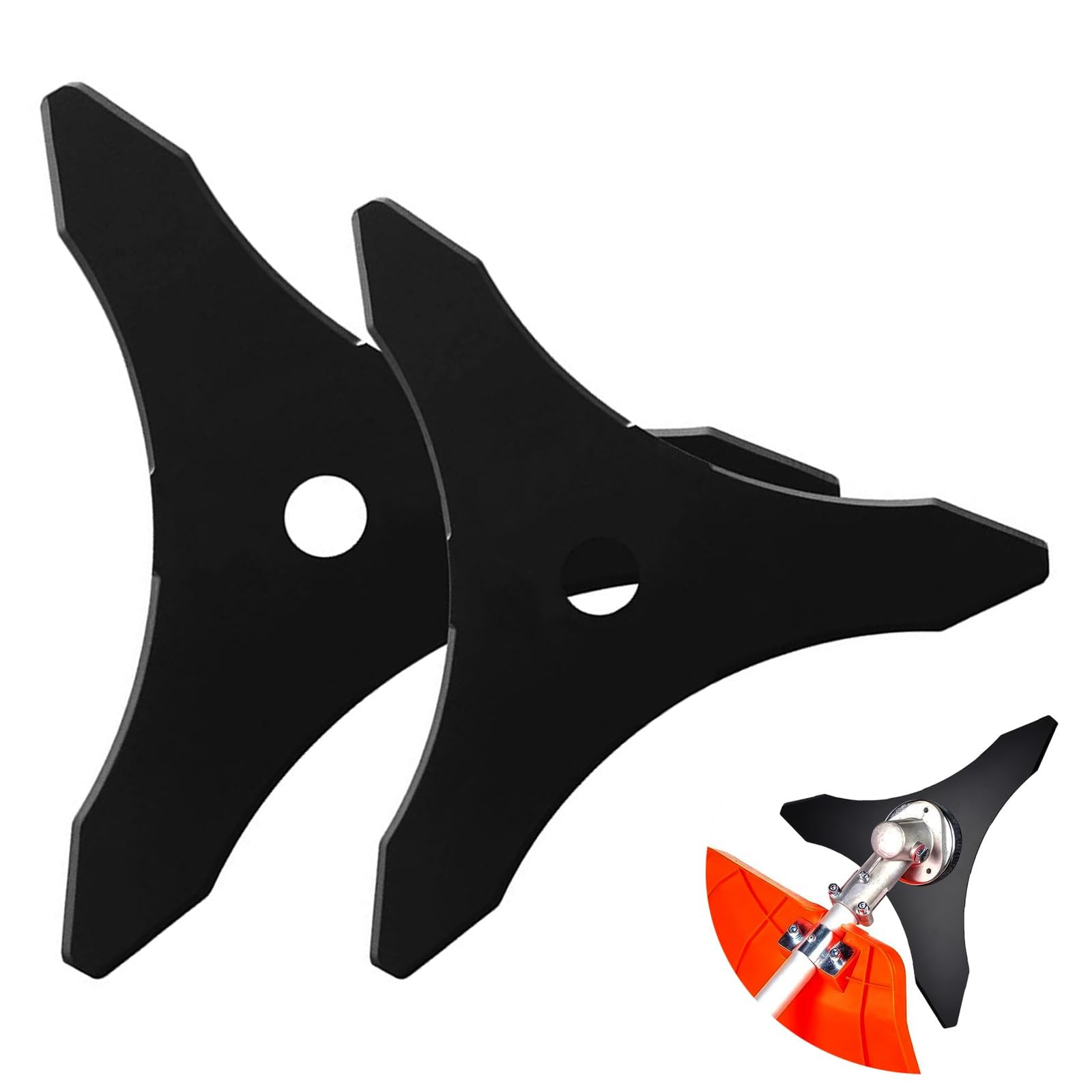 2 Piezas Cuchilla Desbrozadora, 3 Dientes Disco Desbrozadora Acero al Manganeso, Diámetro del Orificio 25,4 mm, Ligero y Delgado, Para Césped y Malezas (No Adecuado para Ramas Duraderas)