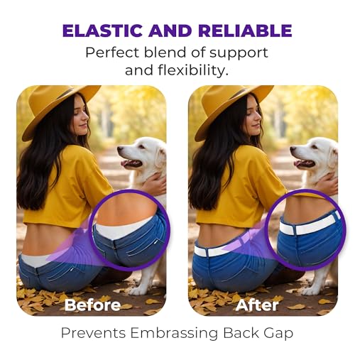 Image of Womens Belts for Jeans, Invisible Flat Buckle Belt, Adjustable Stretch Fit | Adjustable Invisible Belt with Flat Buckle, No Bulge, Comfortable All Day Fit for Jeans, Pants and Dress