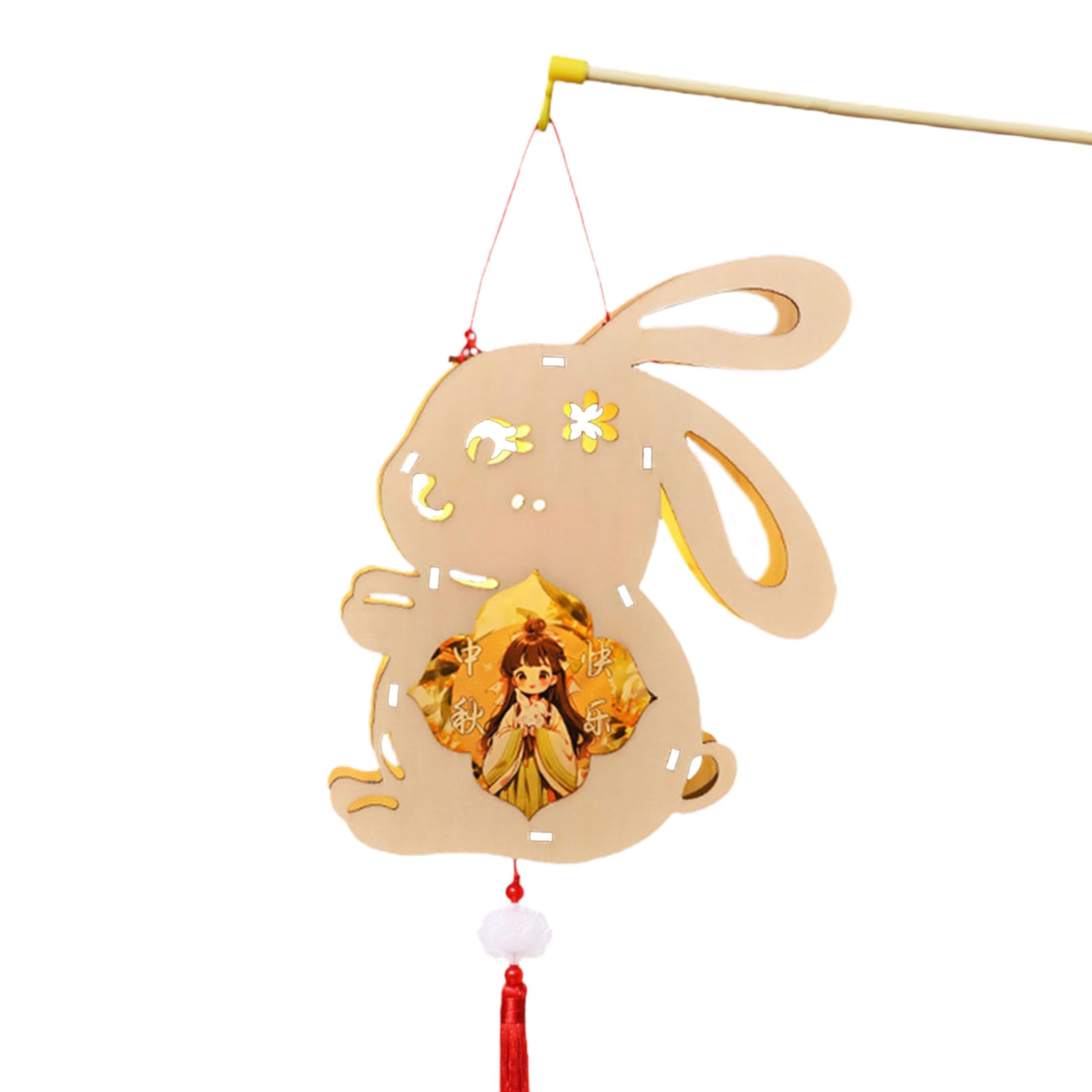 carotoe Lovely Rabbits Light Hanging Decors Portable Autumn Festival Rabbits Light Decoration for Cultural Enthusiasts Button Styles Assembly