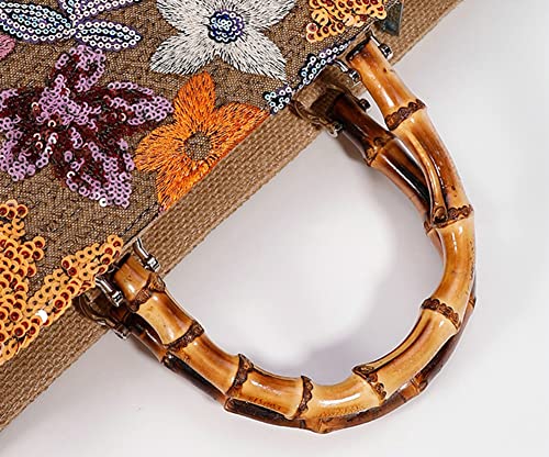 Bolsas de paja para mujer tejidas a mano miniatura 5