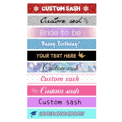 Custom Sash Personalized Sashes with Text,Women Custom Sashes for Pageants Bachelorette Party Wedding