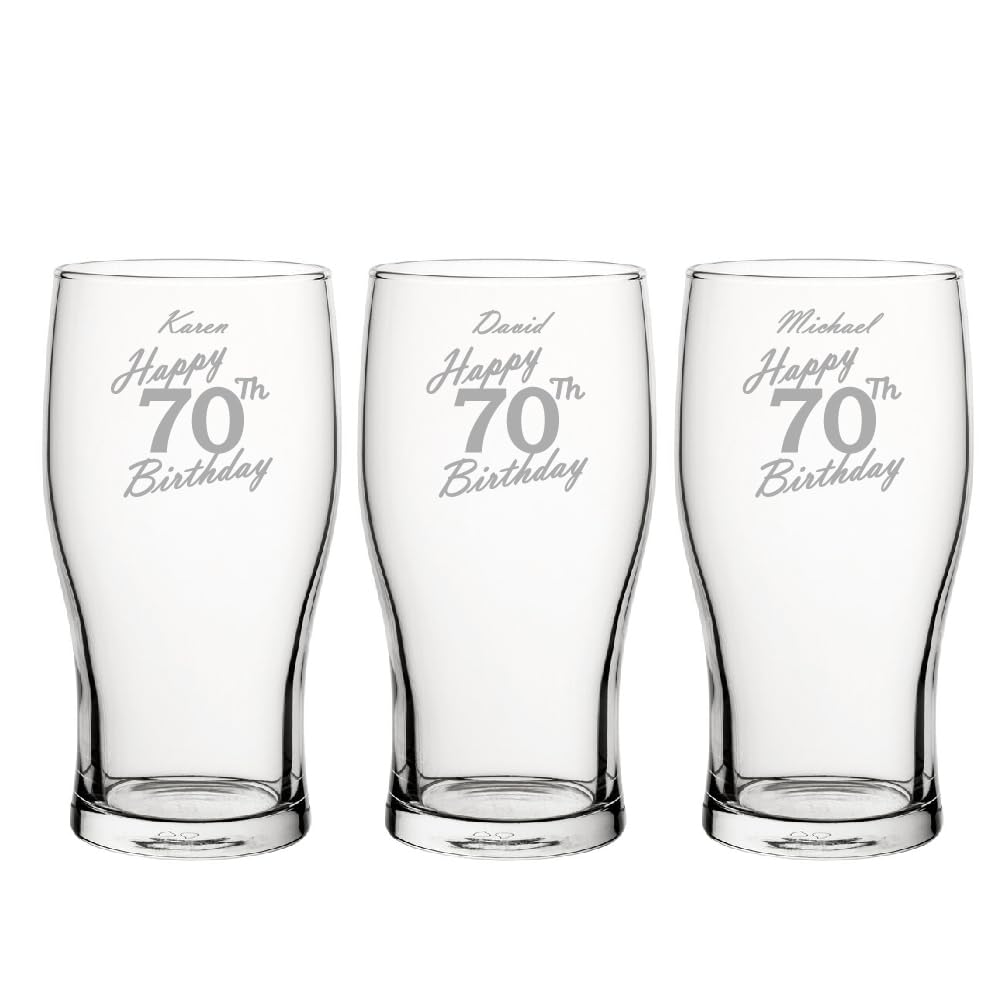 Verre à bière gravé personnalisé, motif tulipe classique, capacité de 570 ml, personnalisable avec n'importe quel nom, boîte cadeau