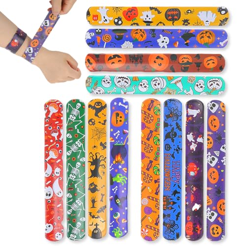 BEPSYOM 24 Pulseras de Halloween para Niños, 12 Diseños Coloridos en Pack...