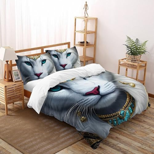 Linge de lit chat noble impression 3D haute définition et coton double 200x200