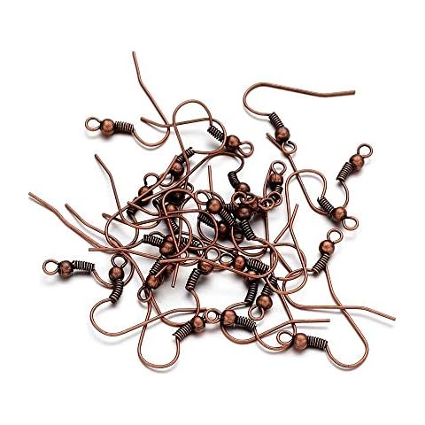 Ganchos de metal sin níquel, plomo ni cadmio color cobre rojo 18 mm 1 juego de 50 Cover
