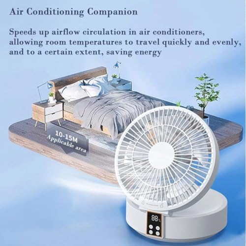 Circulateurs d'air de bureau pliables ventilateur rechargeable 4000 mAh LED - 7