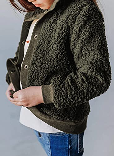 Ecokauer Girls Faux Fur Buttoned Sherpa Fleece Jackets Lightweight Winter Coats Warm Outwear4