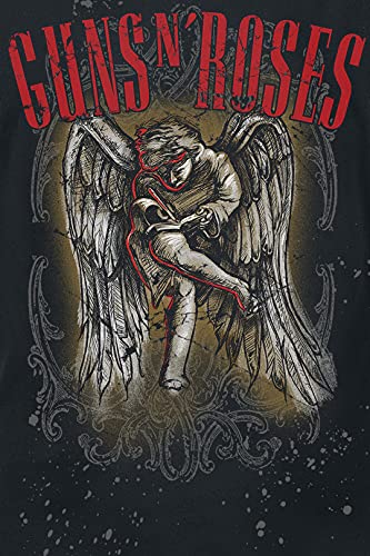 Guns N’ Roses Sketched Cherub Femme T-Shirt Manches Courtes Noir Large - Les Beatles, Paul McCartney, John Lennon, RIngo Starr, George Harrison Guns N' Roses Sketched Cherub Femme T-Shirt Manches Courtes Noir Large – Image 4