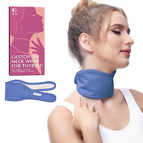 Castor Oil Pack for Thyroid - Organic Castor Oil Neck Wrap, Reusable, Leak-Proof Design, Less Mess, Comfort Fit, Oil Not Included (Violet)