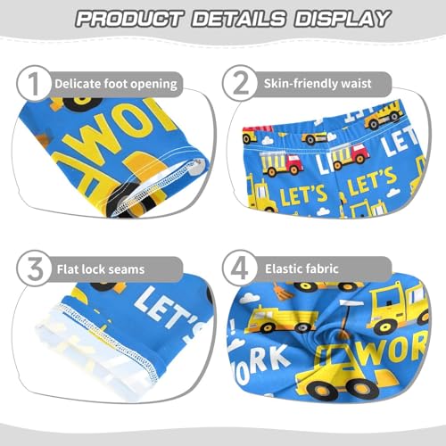 ALAZA Girls' Leggings Children's Yoga Pants Skinny Printed Dance Vehicle Blue Cartoon Comfortable 4T2