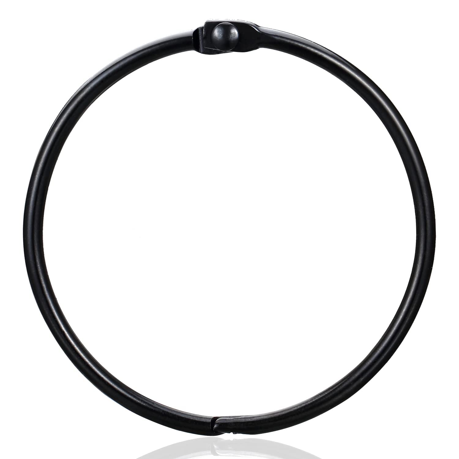 24 PCS Shower Curtain Rings, Black Shower Curtain Hooks Decorative, ZESLMG Rustproof Shower Hooks for Shower Curtain Rods, Black Metal Shower Rings for Bathroom, 2 Inch Loose Leaf Binder Rings