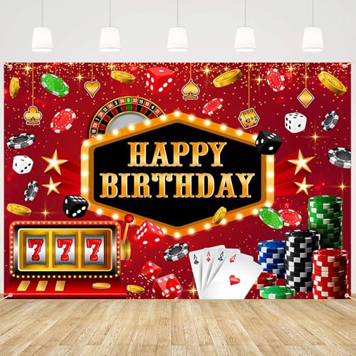 Decoración fondo fiesta tema casino 84x59 pulg miniatura 1