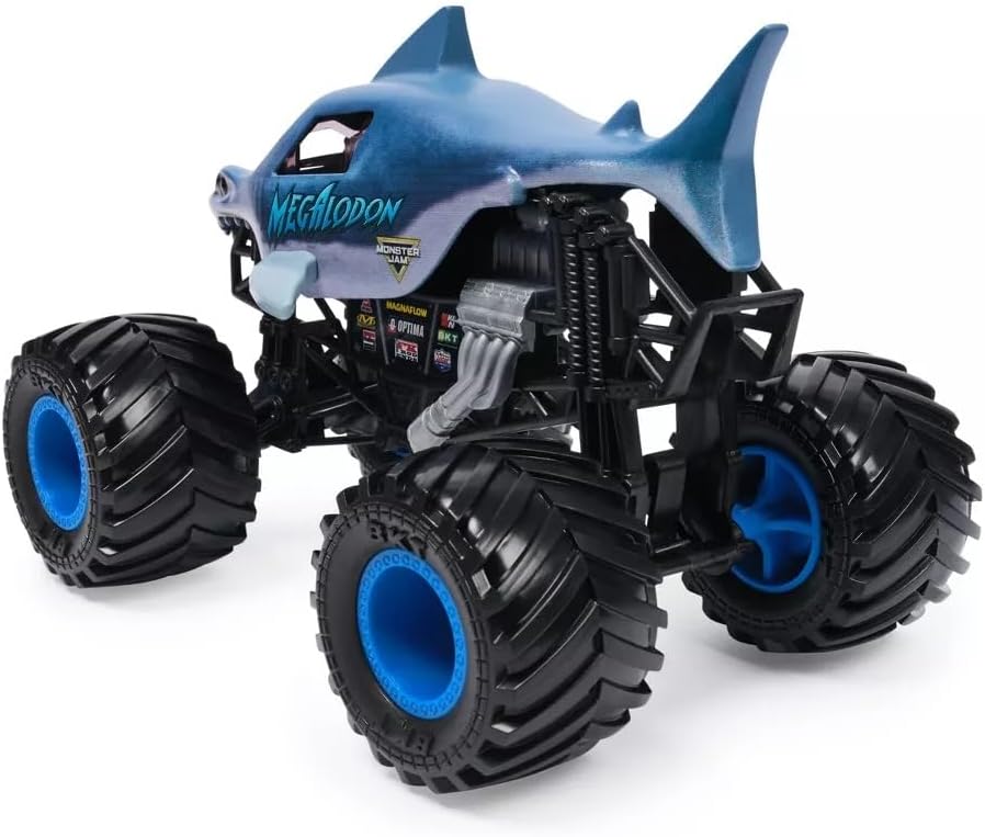 Monster Jam Megalodon 1:24 Scale Die-Cast Monster Truck, Official Spin Master Collectible, Large Wheels, Realistic Details, Ages 3+