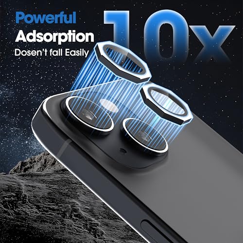 Image of GadgetBite Snaptra Octagon Lens Protector Compatible With iPhone 15 & iPhone 15 Plus - 9H Tempered Glass Camera Cover with Metal Ring, Scratch-Resistant,Camera Lens Protection - Black