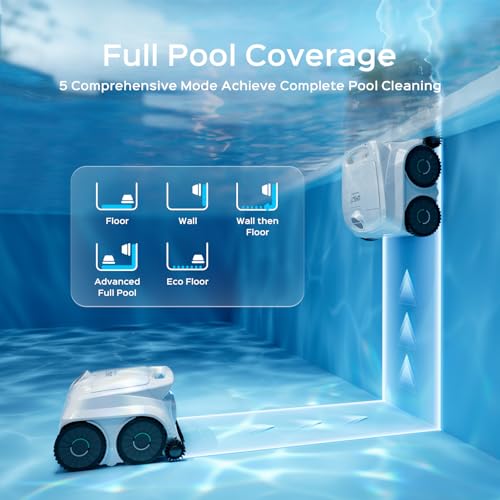 Image of WYBOT B1 Robotic Pool Cleaner, Floor and Wall Cleaning, Cordless Vacuum for Inground & Above Ground, Smart Navigation, Self-Parking, White Green