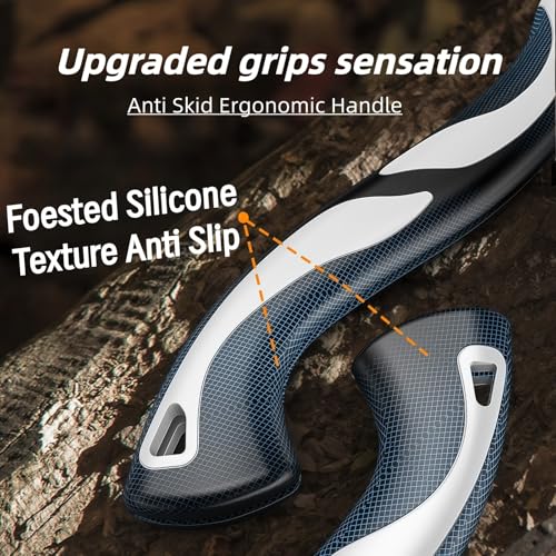 Folding Hand Saw Set with Extra Blade, 1 Grinders & Glove, 12 Inch Extra Long Blade Heavy Duty Foldable Pruning Saws for Tree Trimming, Wood Cutting, Ergonomic Handle Folding Saw Pocket Saws - Image 4