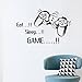 Home Find Game Wall Decals Eat Sleep Game Quote Wall Stickers Gamers World for Net Bar Living Rooms Bedroom Removable Kids and Boys Rooms Decoration 33.7 inches x 21 inches