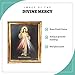 Divine Mercy Picture Printed on Canvas Textured Paper with Antique Gold Frame; 8 x 10 inches; Jesus I Trust in You; Catholic Religious Inspirational Wall Art Depicting the Christ; Hangs or Stand-Alone