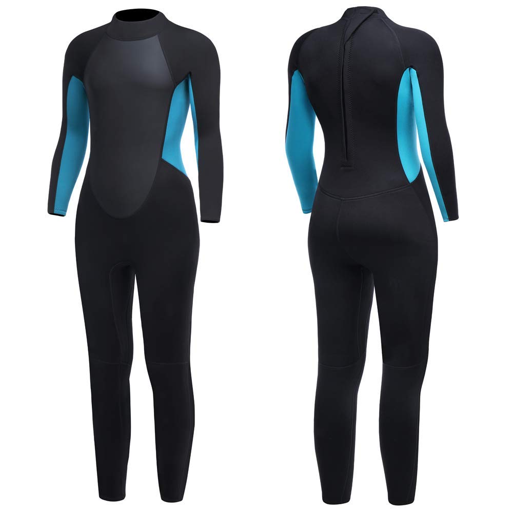 Buy Womens Wetsuit 3mm Neoprene Long Sleeve One Piece Diving Suits with