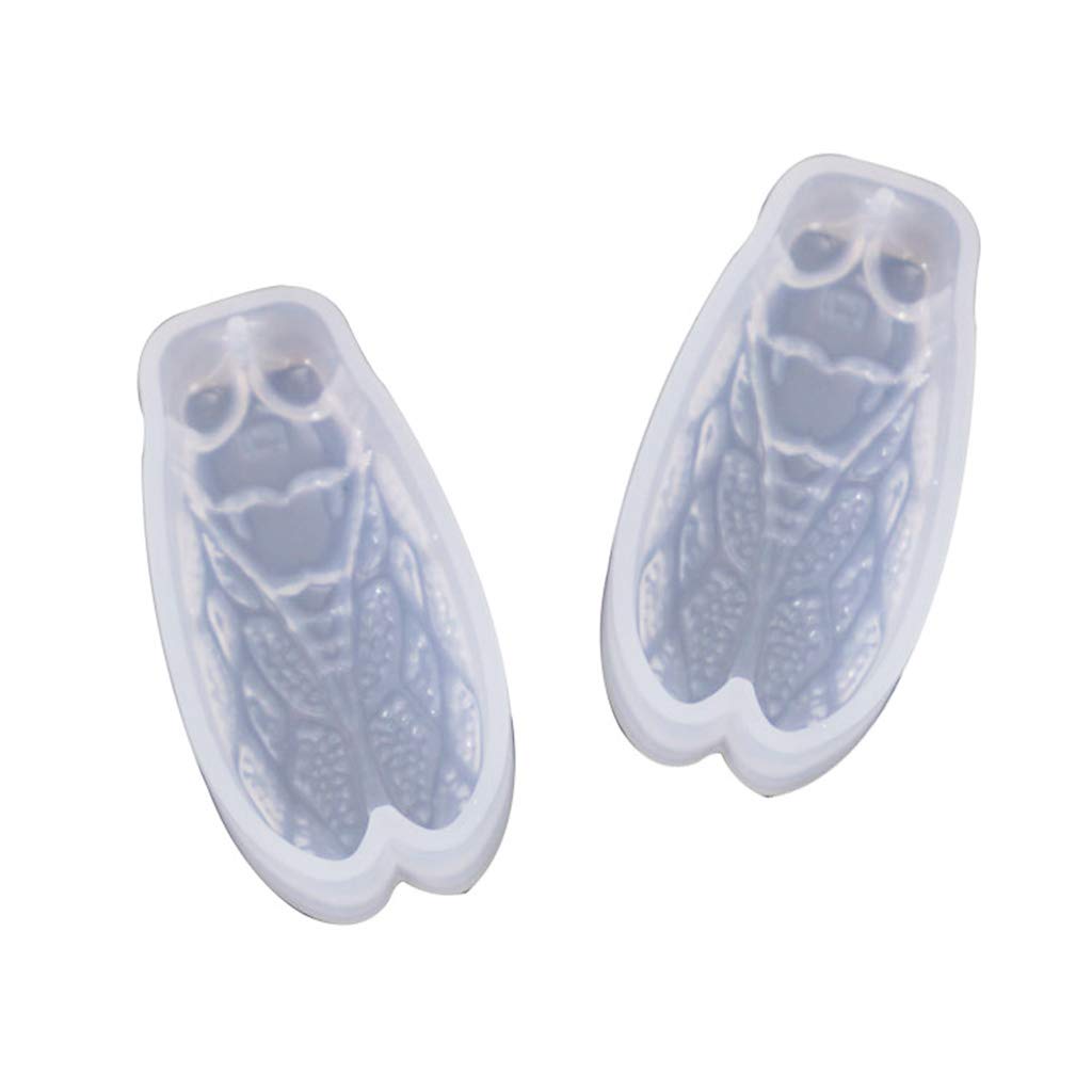 Elnwnnkc Shiny-Keychain Resin Mold Cicada Shape Silicone Casting for Keychain Pendant Decoration Homemade
