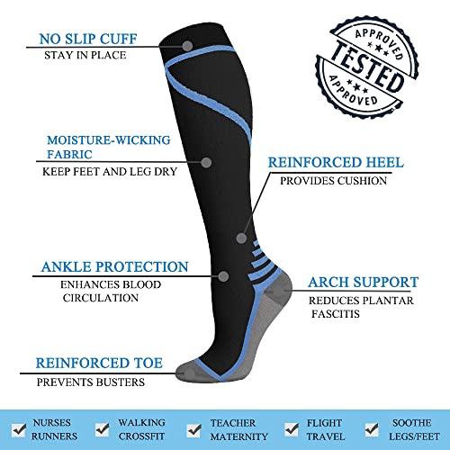 Iseasoo Copper Compression Socks For Men & Women Circulation-Best For Running Hiking Cycling 15-20 Mmhg(L/Xl) #TOP3