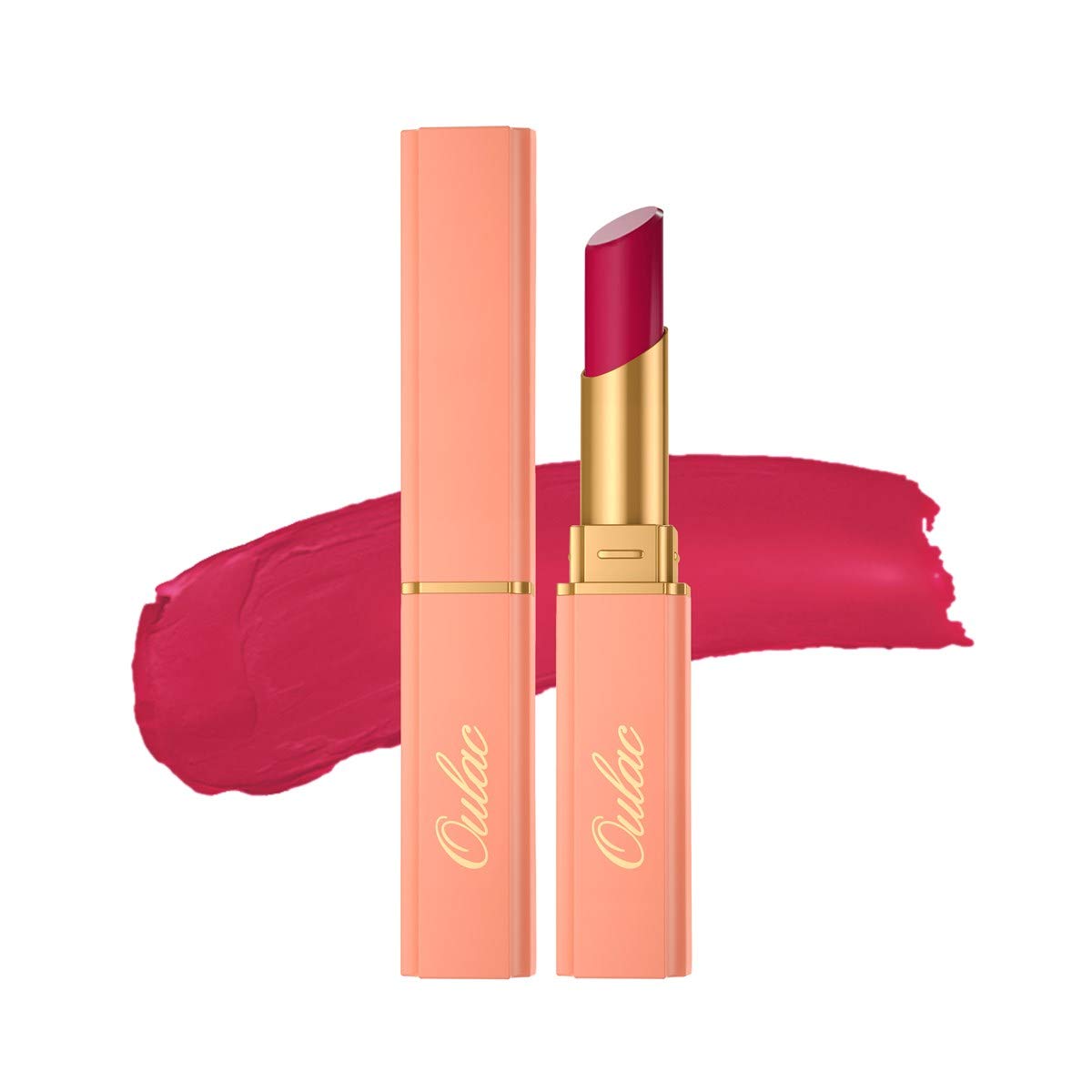 Oulac Makeup Moisture Shine Lipstick, Dark Pink, Sheer, Glossy, Long Lasting, Highly Pigmented, Creamy Formula,Purple