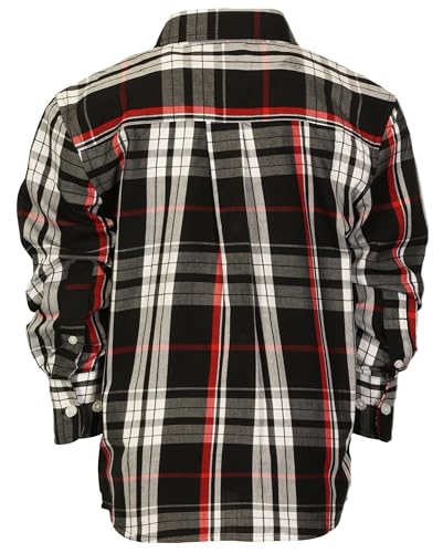 Image of Gioberti Boys Long Sleeve Button Down Plaid Checked Shirt