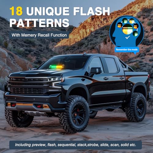 Image of Nilight 12LED Traffic Advisor Strobe Light Bar Amber Green Hazard Safety
