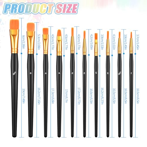 KALIONE 72 Piezas Set Profesional de Pinceles y Paletas para Pintura, Brochas Redondas Sintéticas con Mango de Madera, Pintura al Óleo, Acuarela y Acrílico miniatura 2