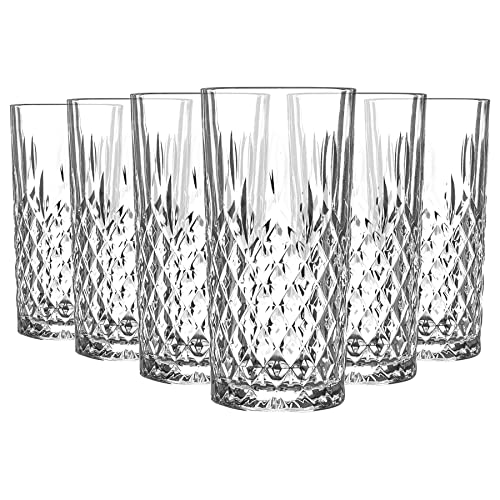 LAV 6X Clear 355ml Odin Highball Glasses - Tall Hi Ball Glass Water Gin Juice Cocktail Drinking Glassware Tumblers Set