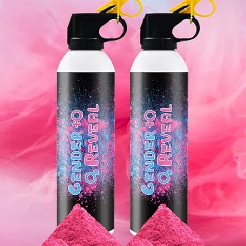 Gender Reveal Fire Extinguisher Blue or Pink Large Gender Reveal Smoke Powder 2Pack Fire Extinguisher Baby Gender Reveal Powder Smoke for Gender Reveal Ideas Boy or Girl Powder Colored for Party Decor Cover
