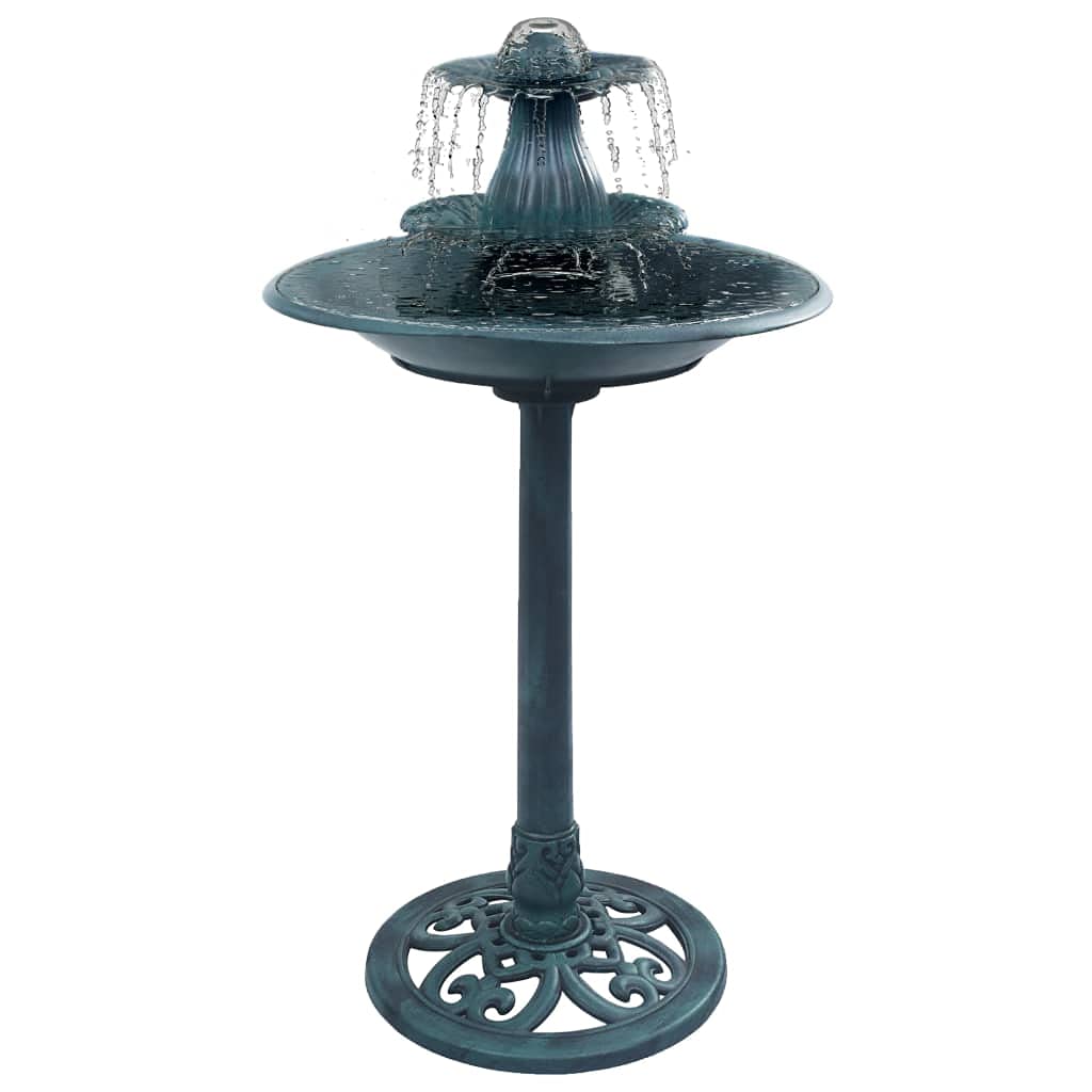Tidyard Bain pour Oiseaux avec Fontaine pour Jardin, Balcon, Terrasse etc Vert 50x91 cm Plastique