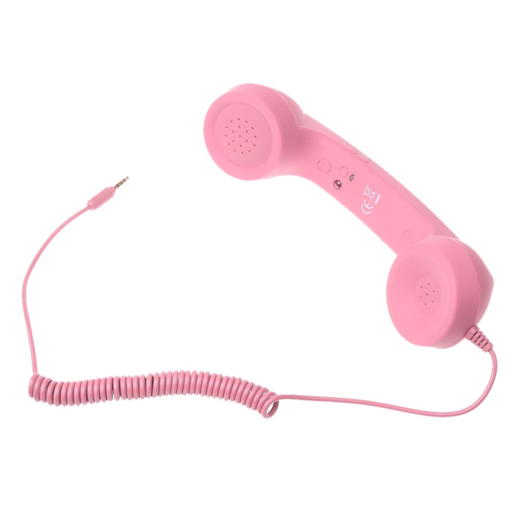 Sharplace Combiné Vintage Téléphone Jack 3.5mm Universel pour PC Ordinateurs Portables Smartphones - Rose