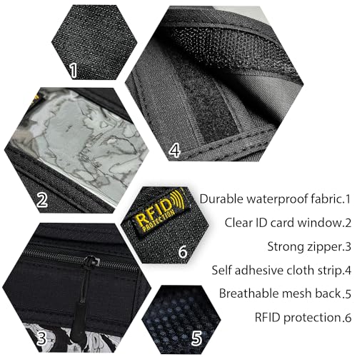RFID Blocking Travel Neck Wallet Pouch and Passport Holder, Travel Neck Pouch Passport Holder for Women & Men - Black4