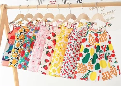 Toddler Girl Summer Cotton Dress Age 1 to 6 Cute Floral Fruity Colorful Print2